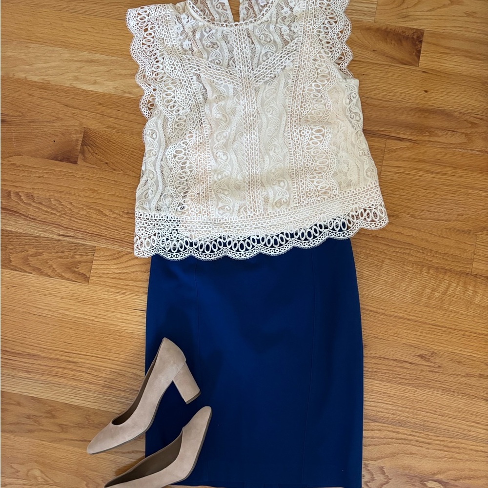 Ann Taylor Blue Pencil Skirt